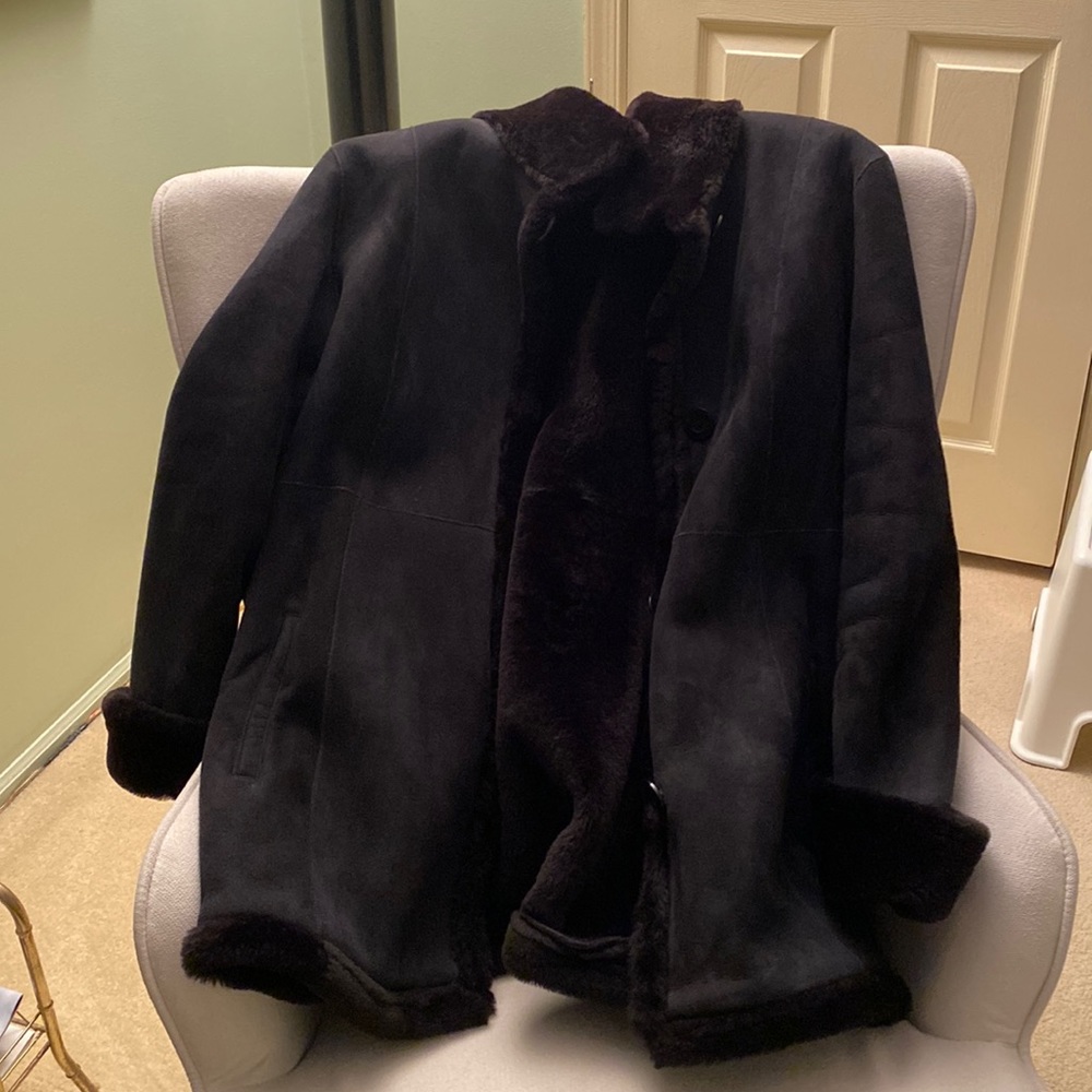 Shearling 3/4 length coat